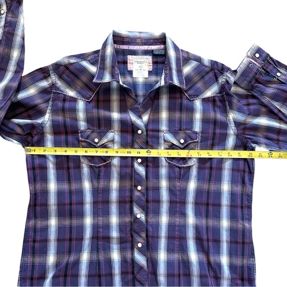 Panhandle Slims Rough Stock Western shirt, pearl snap, contrasting cuffs, XL - Picture 4 of 11